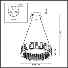 Odeon light 5072/60L HALL ODL24 495 золото/прозрачный/белый/металл/хрусталь/алебастр Люстра LED 60W 3700K CROSSA  - 2 купить